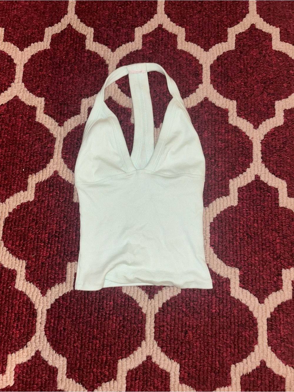 Women’s light green Halter Ribbed Tank Top